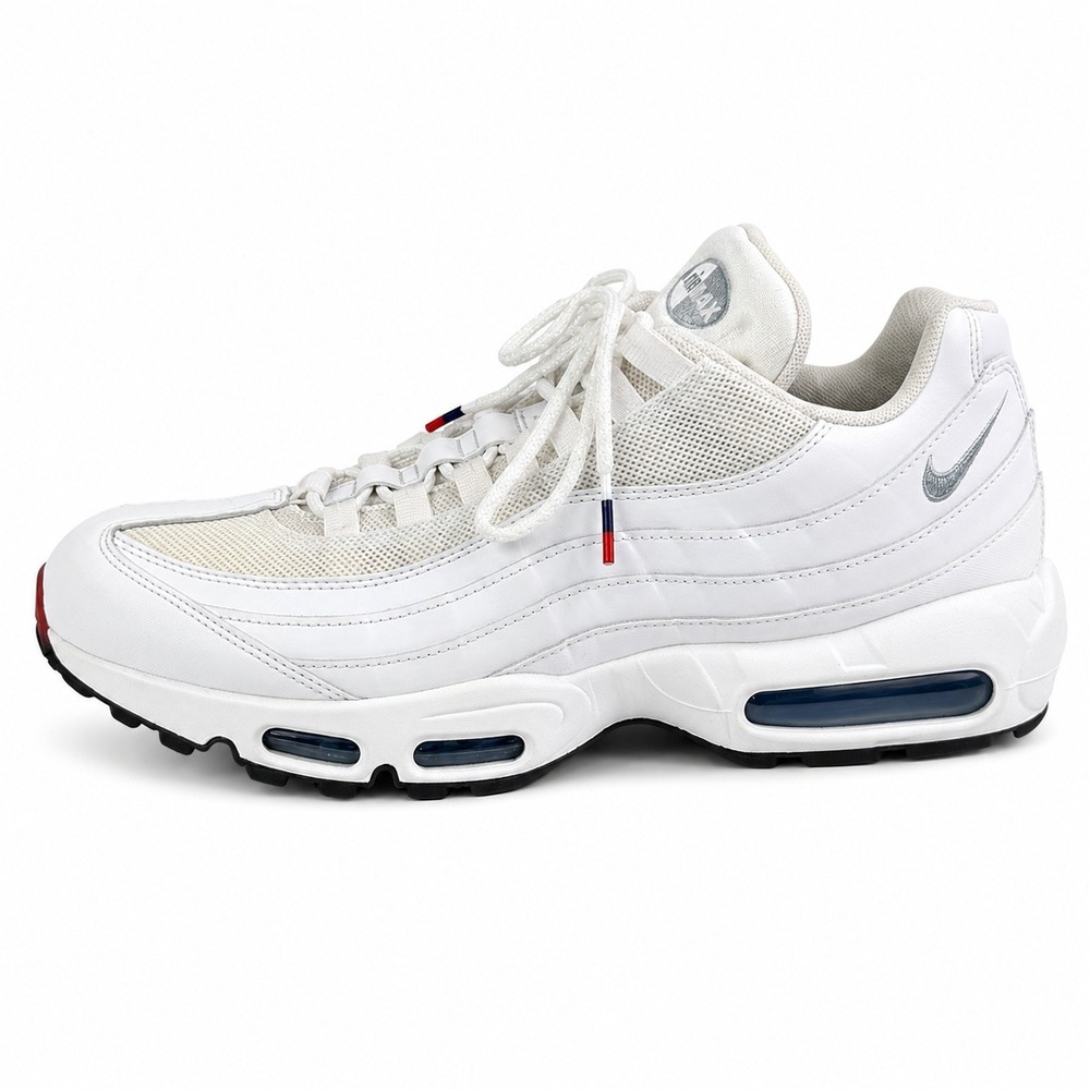 Nike Air Max 95 White Metallic Silver Mens Running Shoes AQ7981-100 Size 12